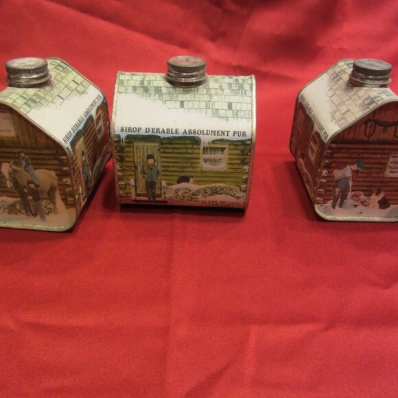 VTG 1984 TIN LOG CABIN VERMONT MAPLE SYRUP EMPTY 16.9 FL OZ CONTAINER $EACH - Picture 3 of 12